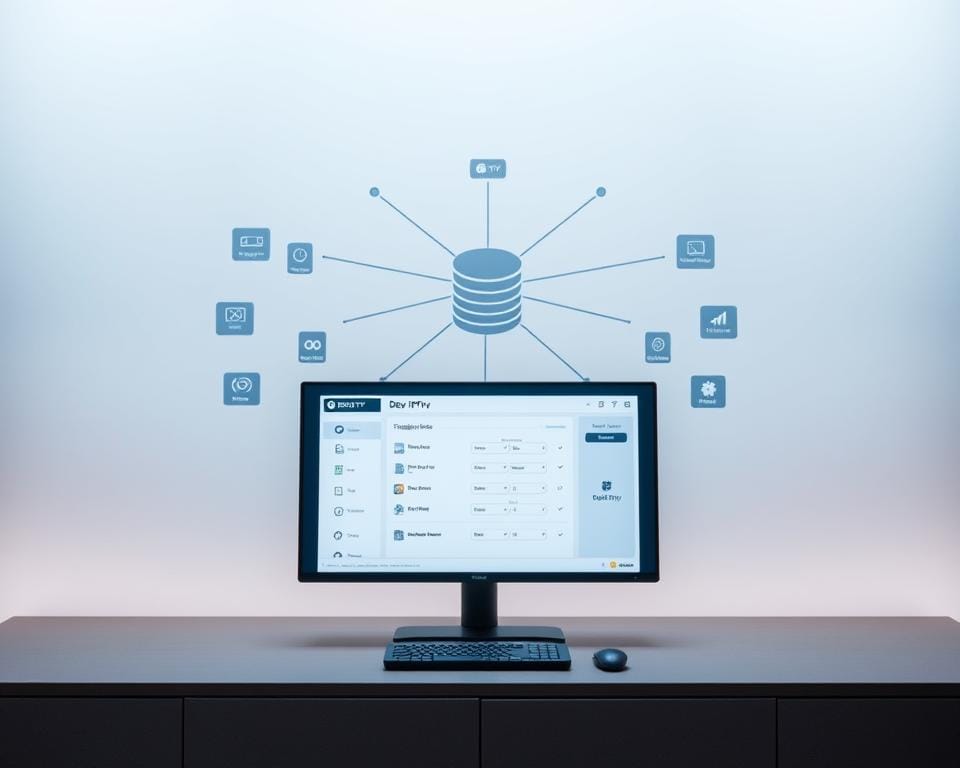 A sleek, modern configuration interface for DEV IPTV, showcasing a clean dashboard with intuitive controls. The foreground features a central display panel with customizable settings, surrounded by a minimalist layout of icons and menus. The middle ground depicts a sophisticated network diagram, illustrating the interconnected systems that power the IPTV service. In the background, a soft, gradient-based color scheme creates a sense of depth and professionalism. Carefully considered lighting and camera angles highlight the elegance and user-friendliness of the DEV IPTV configuration experience.